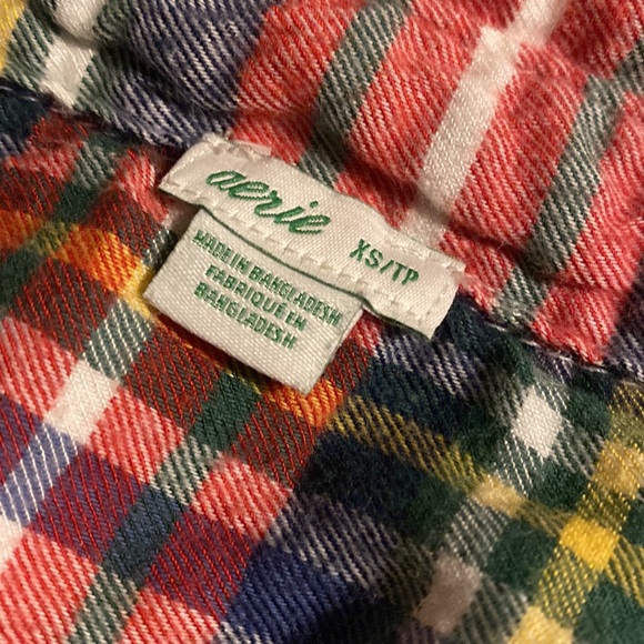 AERIE plaid flannel button down shirt size women’s extra small - Picture 10 of 10